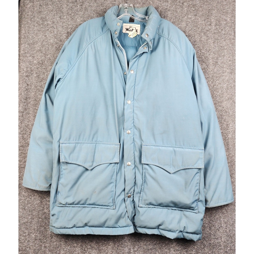 Woolrich Down Parka Jacket Mens Large Light Blue Vintage Goose‎ Down Puffer Coat